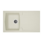 STRADOUR STRADOUR Evier cuisine a encastrer 1 bac + 1 egouttoir Arena - Resine - 86 x 50 cm - Blanc