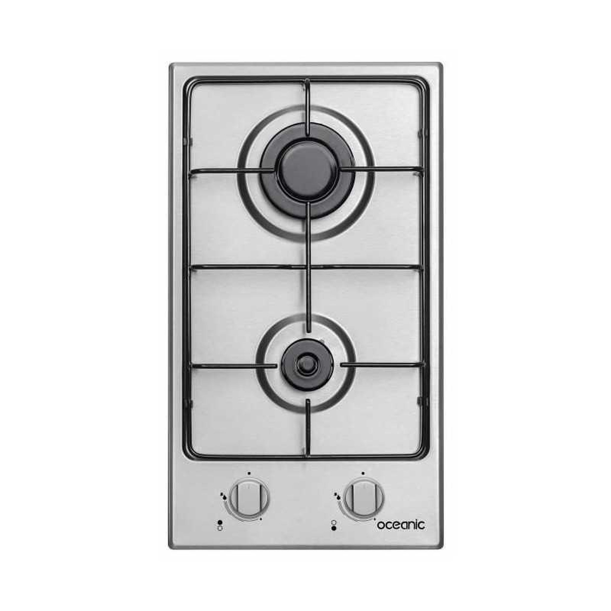 OCEANIC Table de cuisson gaz domino encastrable oceanic oceatg2ix, inox, 2 foyers