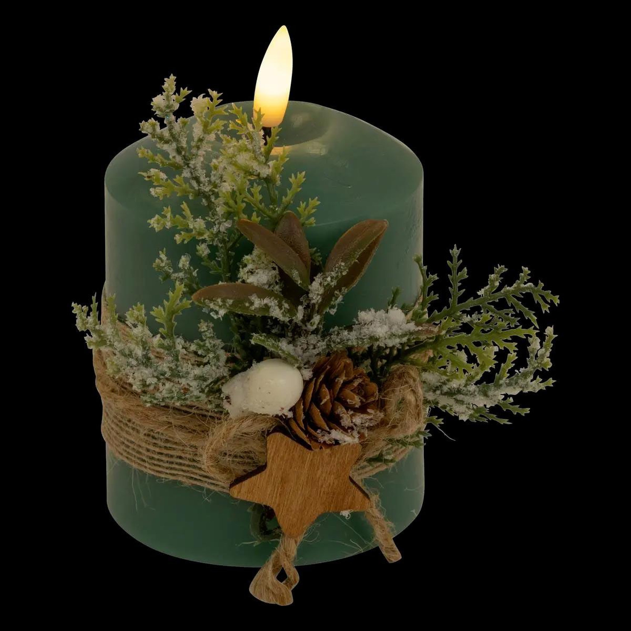 Voir la diapositive 6 : ATMOSPHERA Bougie led de noël  branche  12cm vert