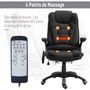 Voir la diapositive 4 : HOMCOM Fauteuil de bureau direction massant chauffant hauteur réglable dossier inclinable toile de lin noir