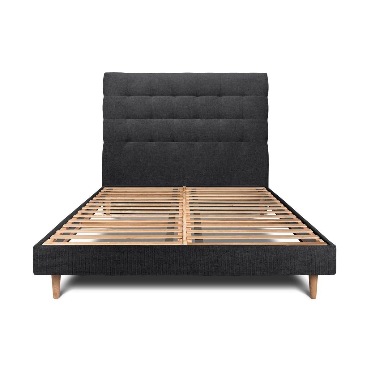 Sommeil de Plomb Lit avec tête de lit capitonnée tissu et sommier kit - Hauteur totale : 29cm