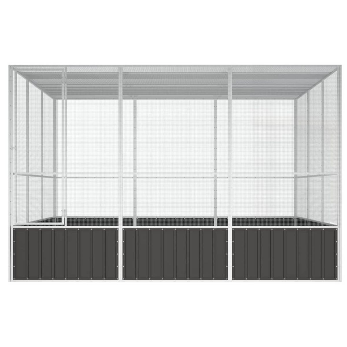 VIDAXL Cage a oiseaux Anthracite 302,5x324,5x211,5 cm Acier galvanise