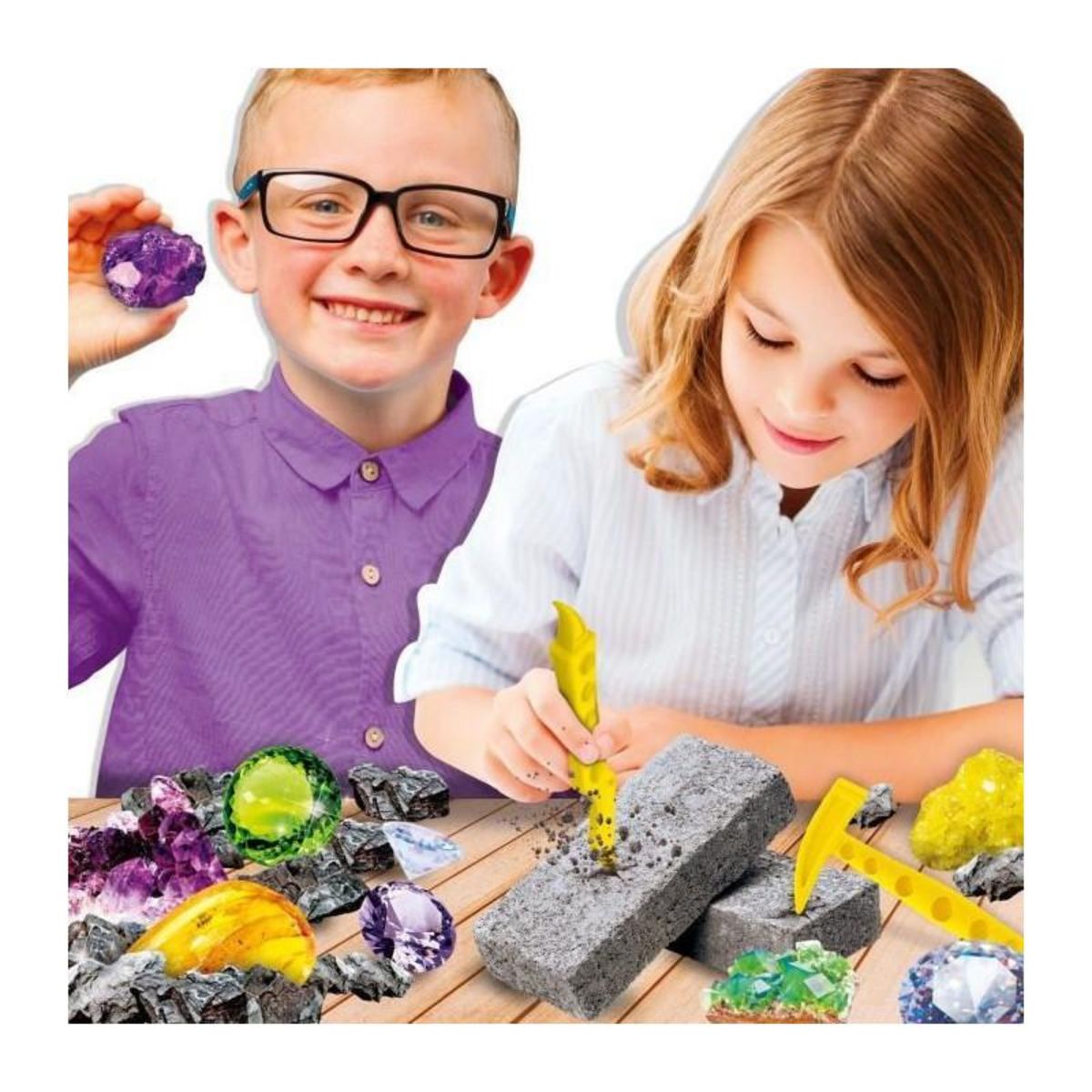 LISCIANI GIOCHI Découverte des minéraux - Kit Scientifique - I'M A GENIUS POCKET - Bloc a creuser