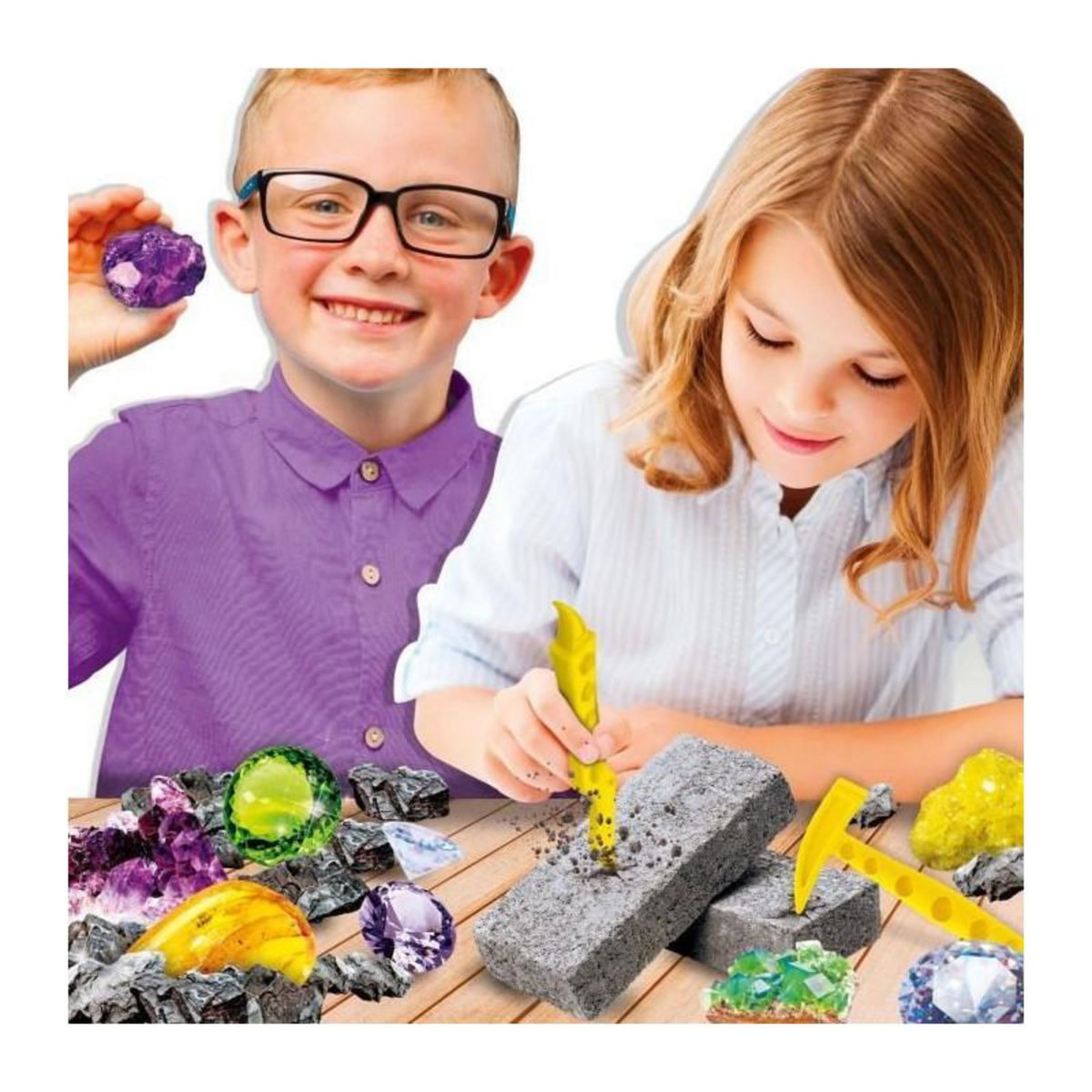 LISCIANI GIOCHI Découverte des minéraux - Kit Scientifique - I'M A GENIUS POCKET - Bloc a creuser