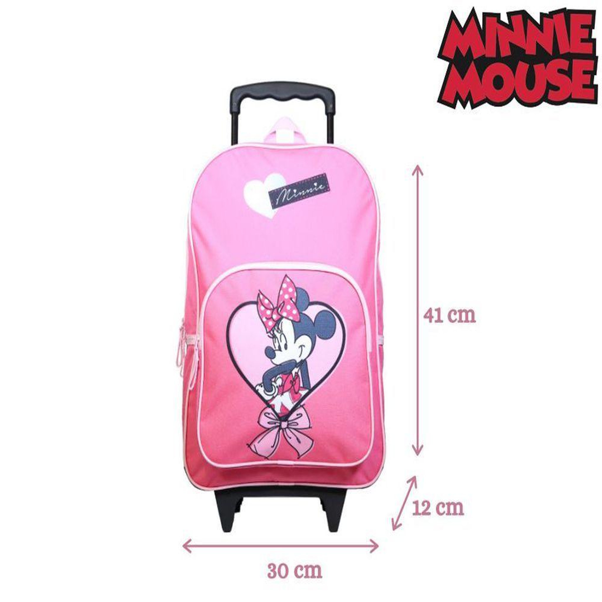 Voir la diapositive 6 : Bagtrotter BAGTROTTER Sac à dos à roulettes Disney Minnie Noeud Rose