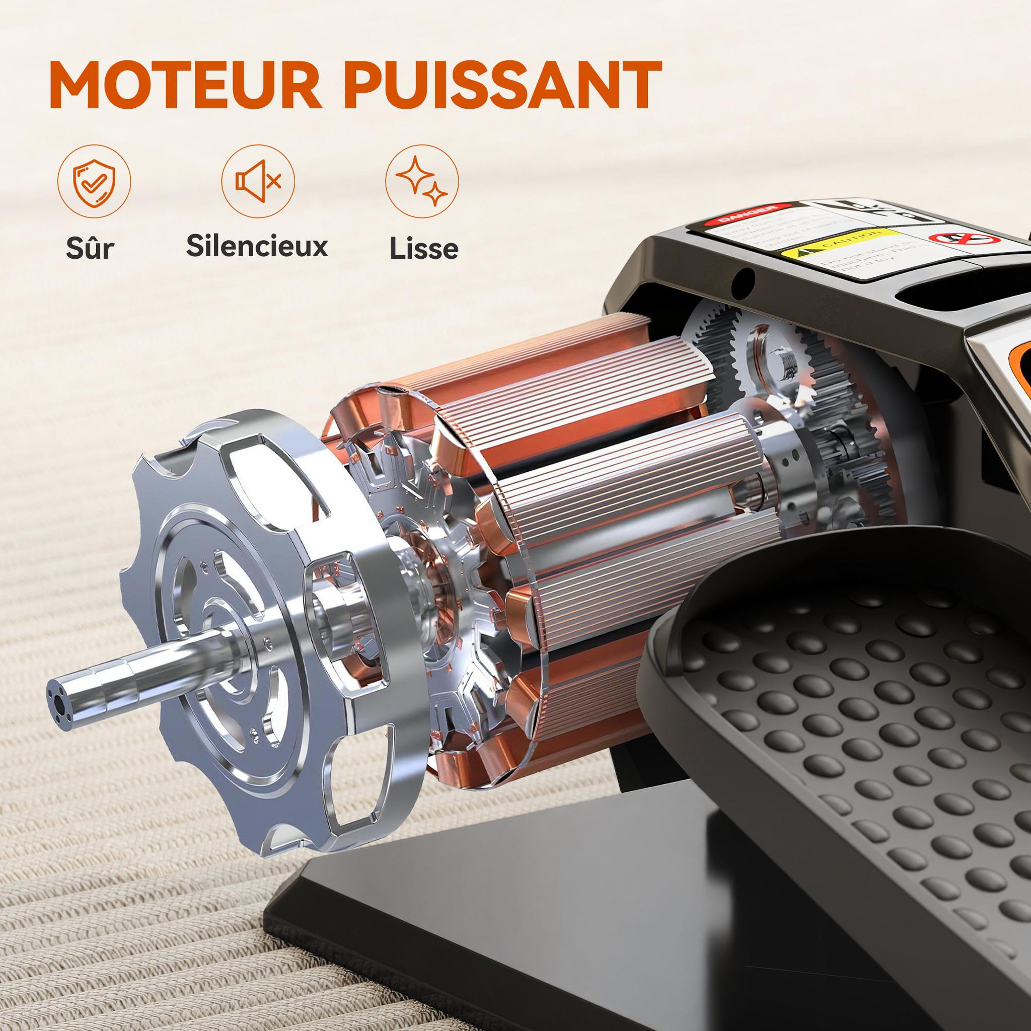 Voir la diapositive 6 : HOMCOM Mini Vélo elliptique 12 vitesses mode manuel & auto 3 programmes télécommande écran LCD