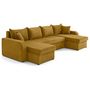 Voir la diapositive 4 : BEST MOBILIER Valos - canapé panoramique en u - 7 places - convertible avec coffres - en velours côtelé