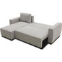 Voir la diapositive 5 : MARKET24 Canapé d'angle convertible réversible 3 a 4 places - PHARELL - Tissu beige - Coffre de rangement - L 224 x P 155 x H 85 cm
