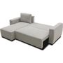 Voir la diapositive 5 : MARKET24 Canapé d'angle convertible réversible 3 a 4 places - PHARELL - Tissu beige - Coffre de rangement - L 224 x P 155 x H 85 cm