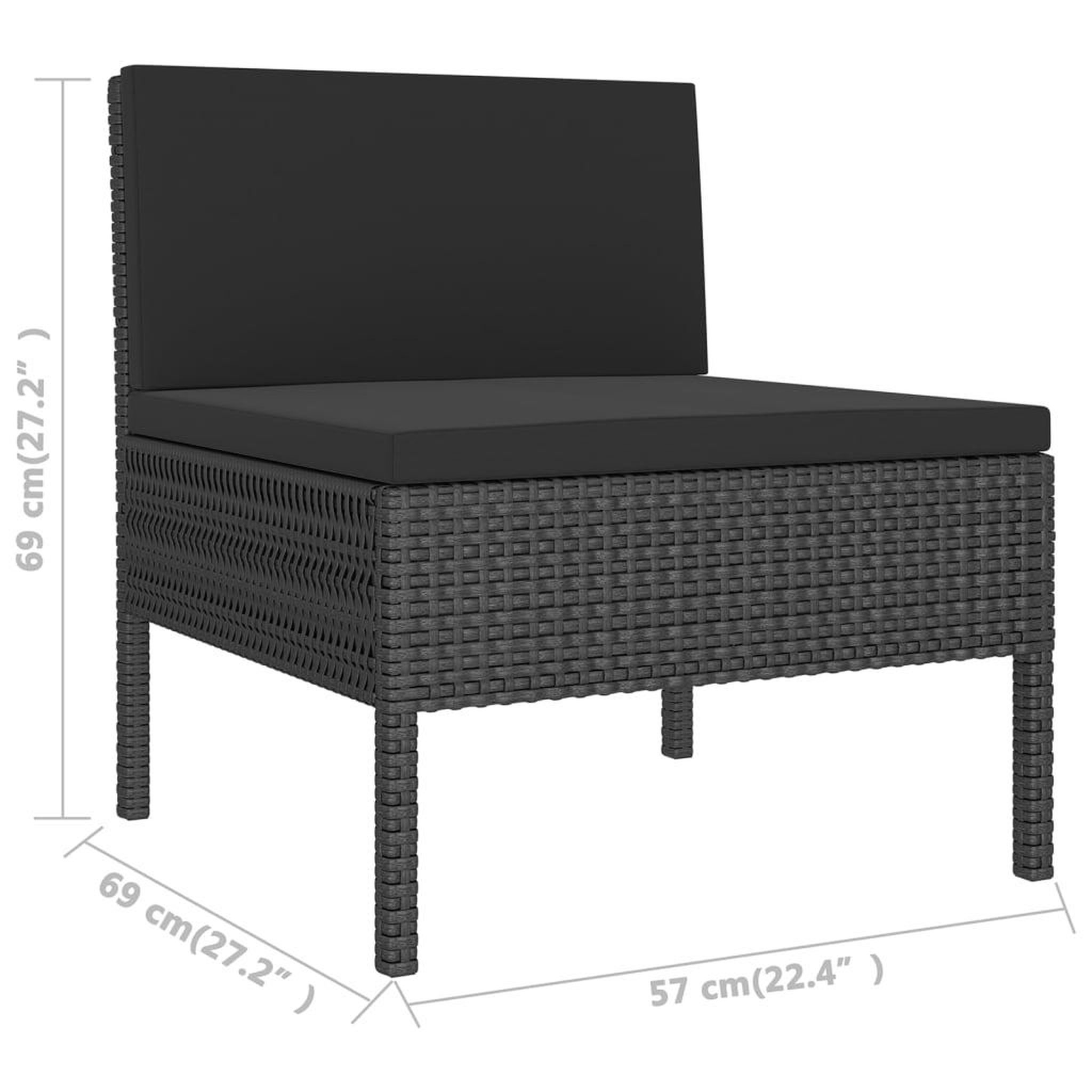Voir la diapositive 6 : VIDAXL Salon de jardin 8 pcs avec coussins resine tressee noir