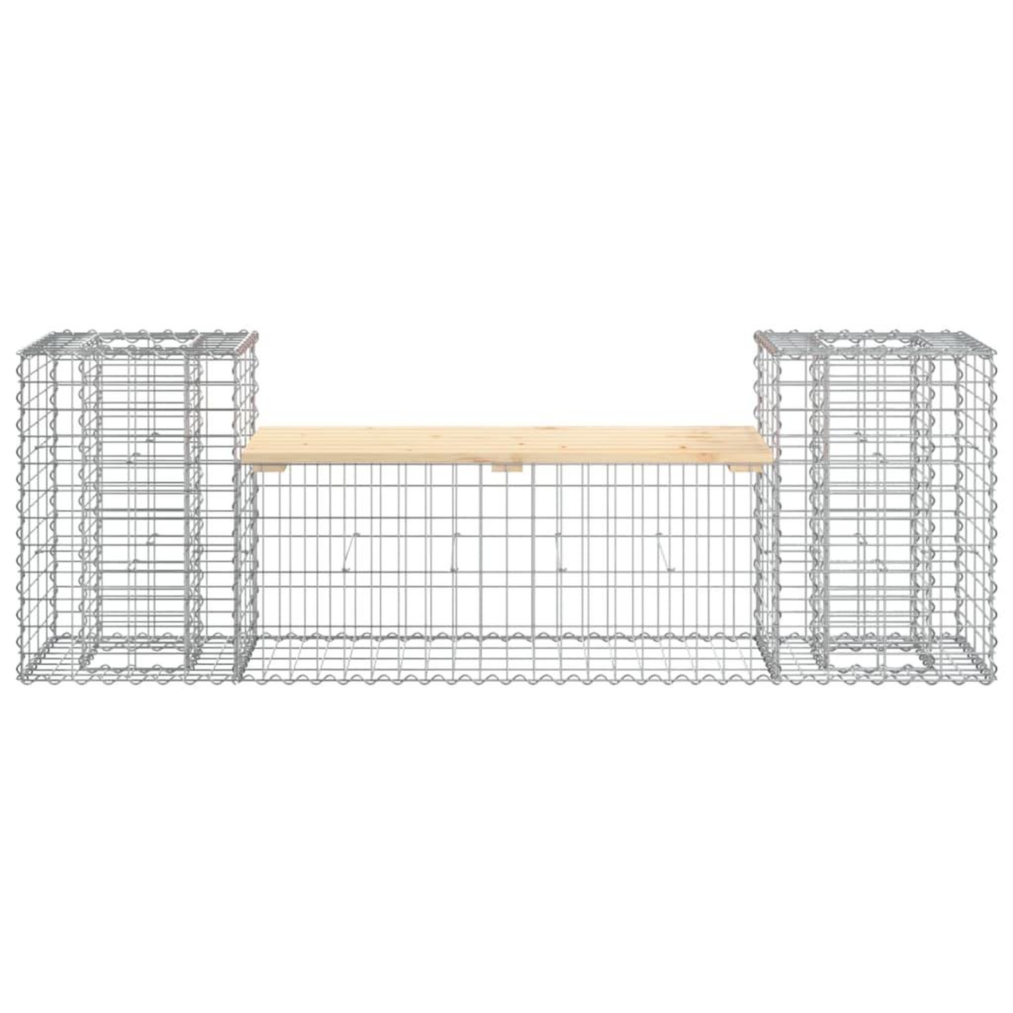 Voir la diapositive 3 : VIDAXL Banc de jardin design gabion 183x41x60,5 cm bois massif de pin