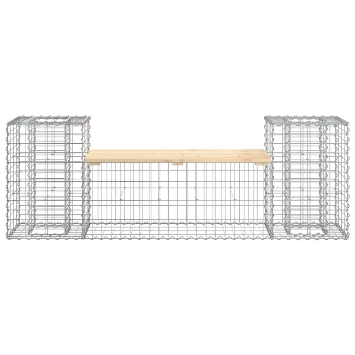 VIDAXL Banc de jardin design gabion 183x41x60,5 cm bois massif de pin