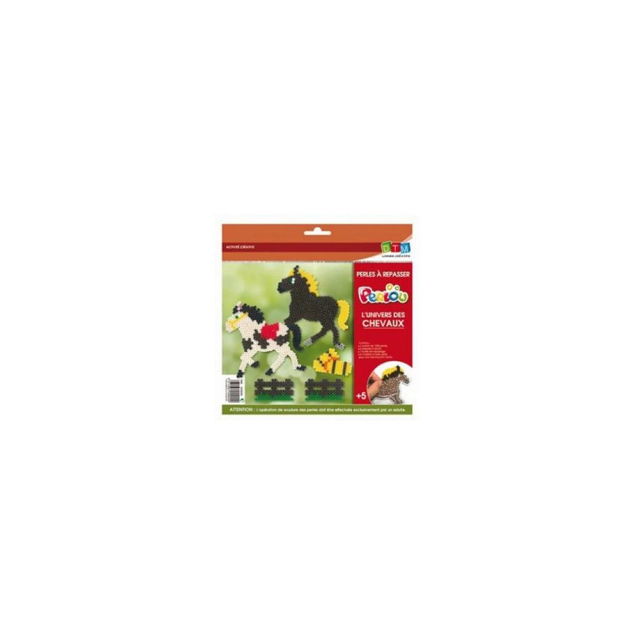Graine créative Perlou - Kit de Perles à Repasser sur le Thème des Chevaux pour Enfants