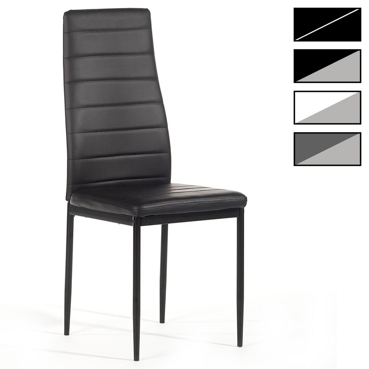 Lot de 2 chaises ZAMORA en tissu gris pour salle à manger ou cuisine