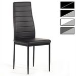 IDIMEX Lot de 4 chaises NATHALIE, en synthétique. Coloris disponibles : Gris