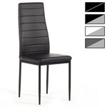 IDIMEX Lot de 4 chaises NATHALIE, en synthétique. Coloris disponibles : Gris