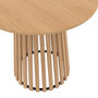 Voir la diapositive 5 : ID MARKET Table à manger ronde CARMEN 4 personnes pied bois en lattes et plateau bois 80 cm