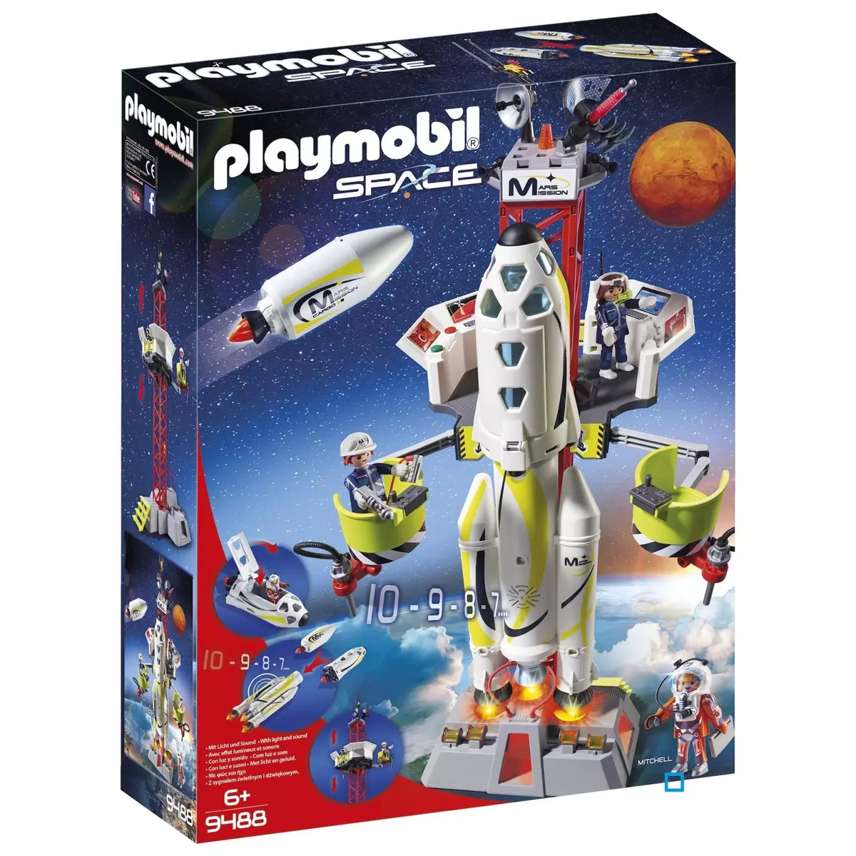 PLAYMOBIL 9488 - Space - Fusée Mars avec plateforme