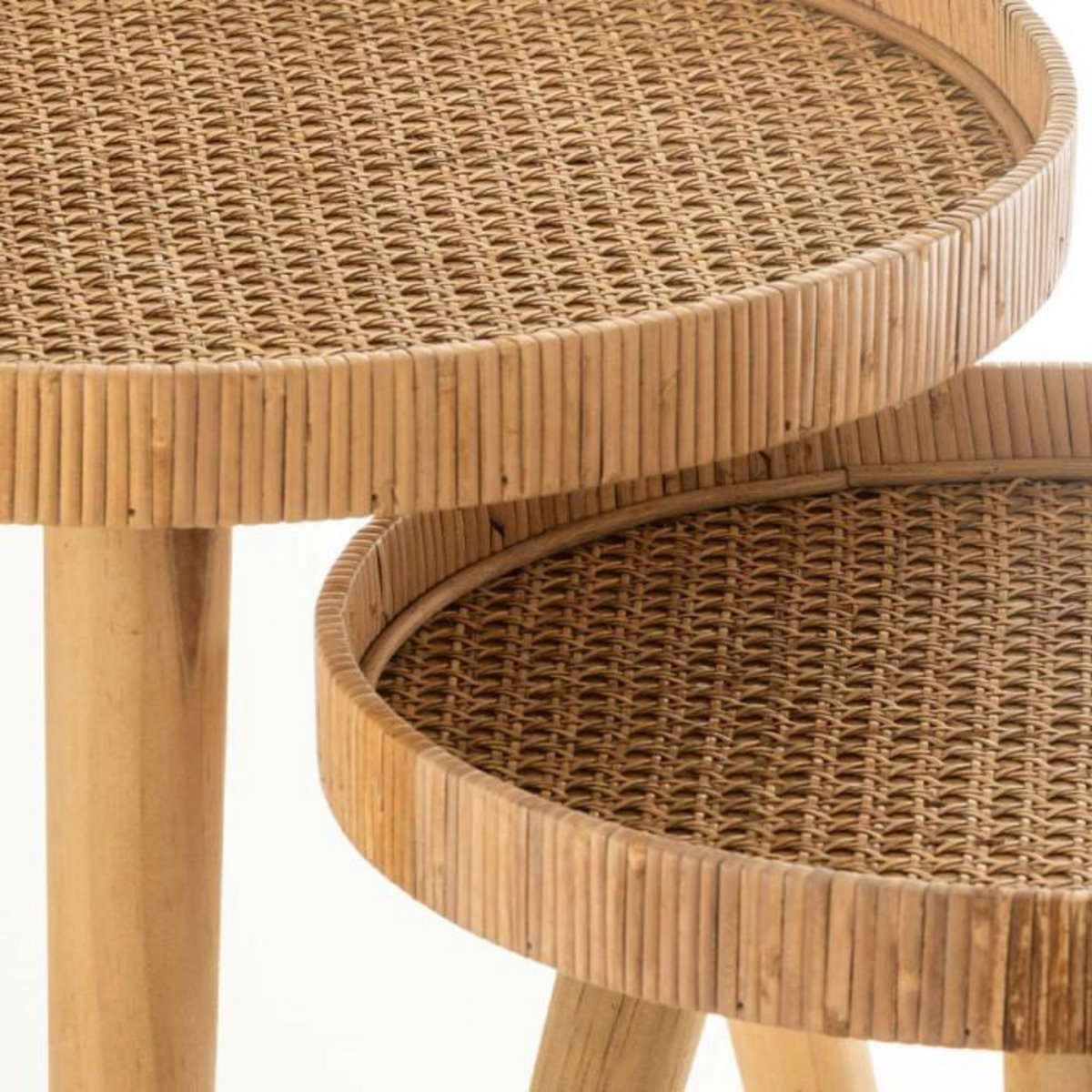 Paris Prix Lot de 2 Tables Gigognes  Trépied  54cm Naturel