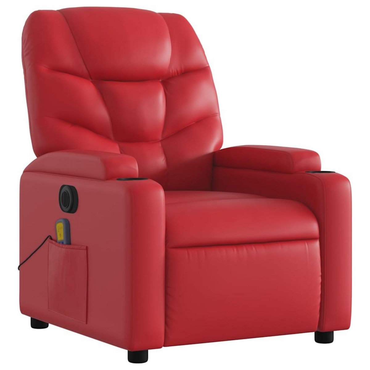 VIDAXL Fauteuil de massage inclinable electrique rouge similicuir