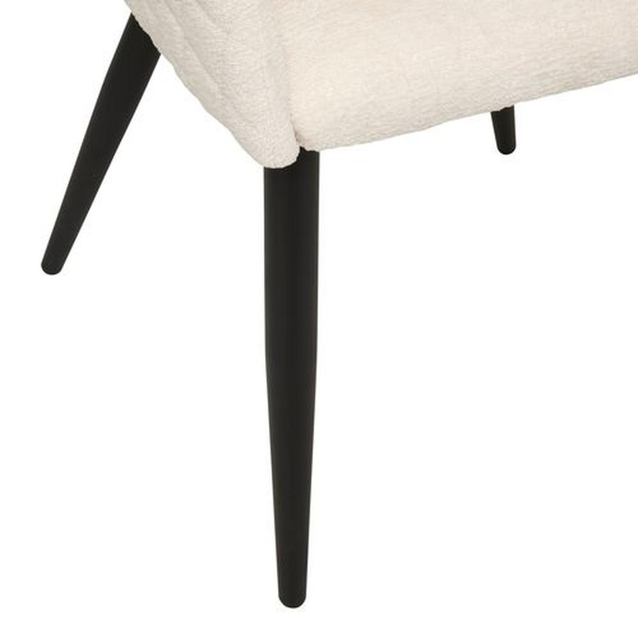 Voir la diapositive 5 : TOILINUX Lot de 2 fauteuils à diner en tissu chenille marlo - ivoire