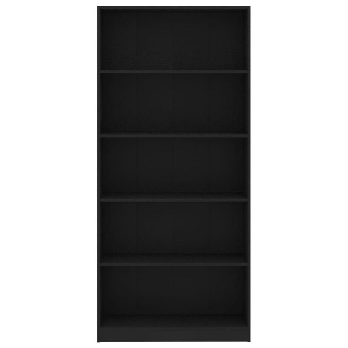 VIDAXL Bibliotheque a 5 niveaux Noir 80x24x175 cm Bois d'ingenierie