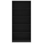 Voir la diapositive 4 : VIDAXL Bibliotheque a 5 niveaux Noir 80x24x175 cm Bois d'ingenierie