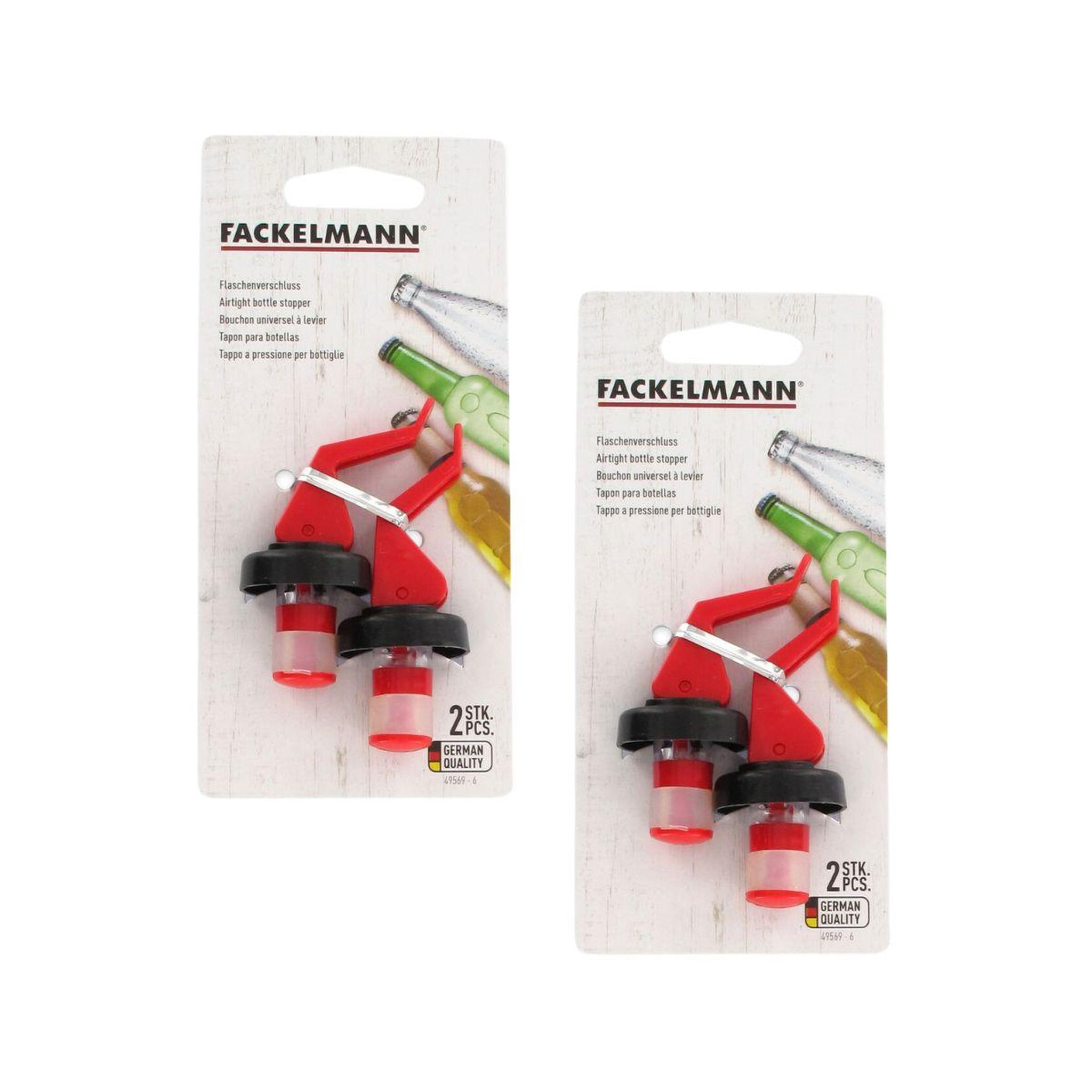 Voir la diapositive 4 : Fackelmann Lot de 4 bouchons à levier réemployable fackelmann bar concept