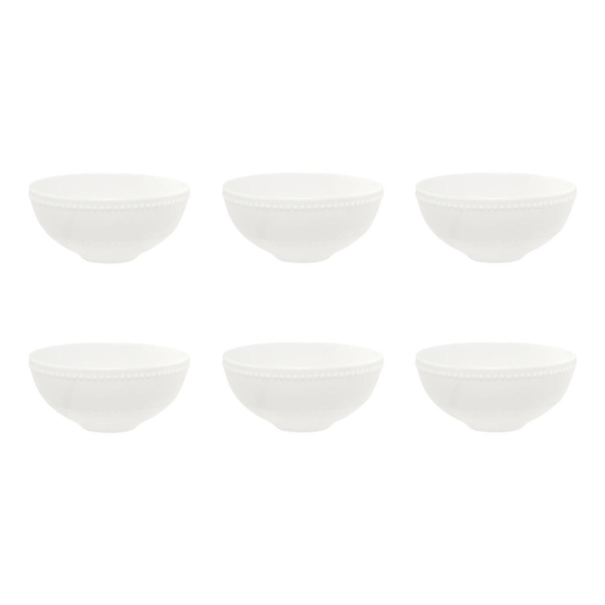 SECRET DE GOURMET Lot de 6 bols en porcelaine  perle  50cl blanc
