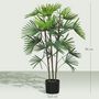 Voir la diapositive 3 : HOMCOM Palmier artificiel - plante artificielle H.90cm - 3 pieds 24 feuilles grand réalisme - pot inclus