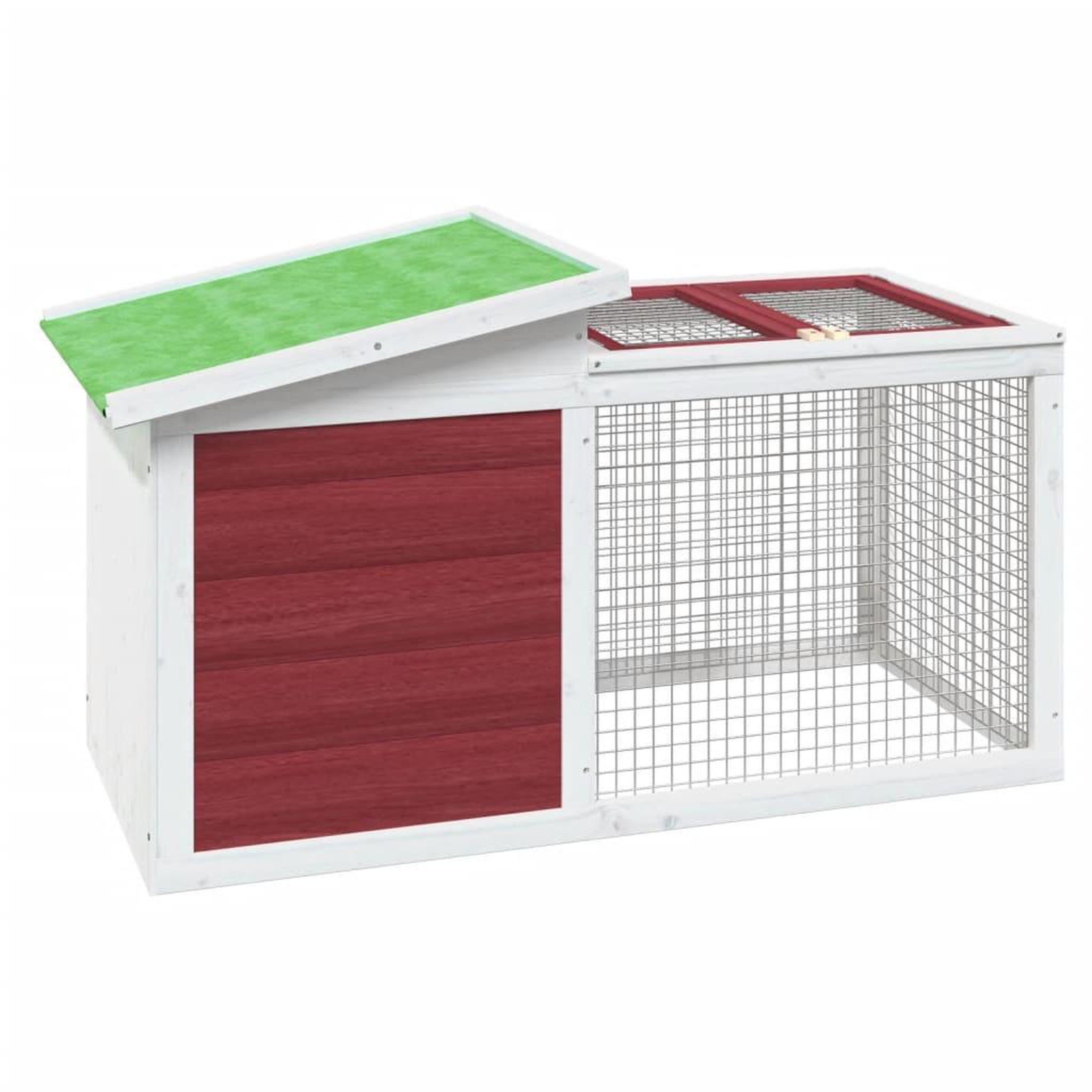 Voir la diapositive 2 : VIDAXL Clapier moka 100,5x54x55 cm bois de pin massif