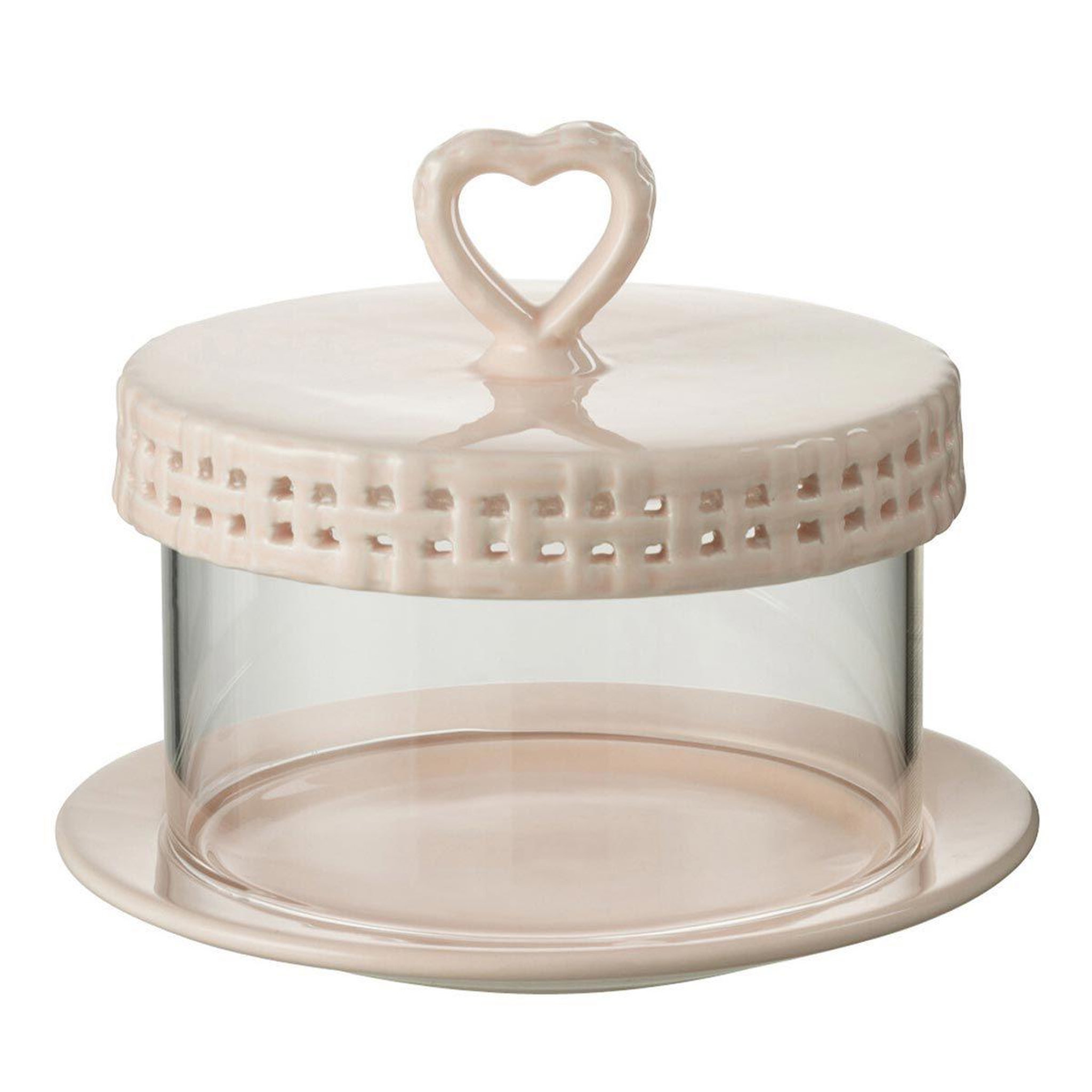 Voir la diapositive 1 : J-LINE Plat à gâteaux en céramique  vercer  16cm rose