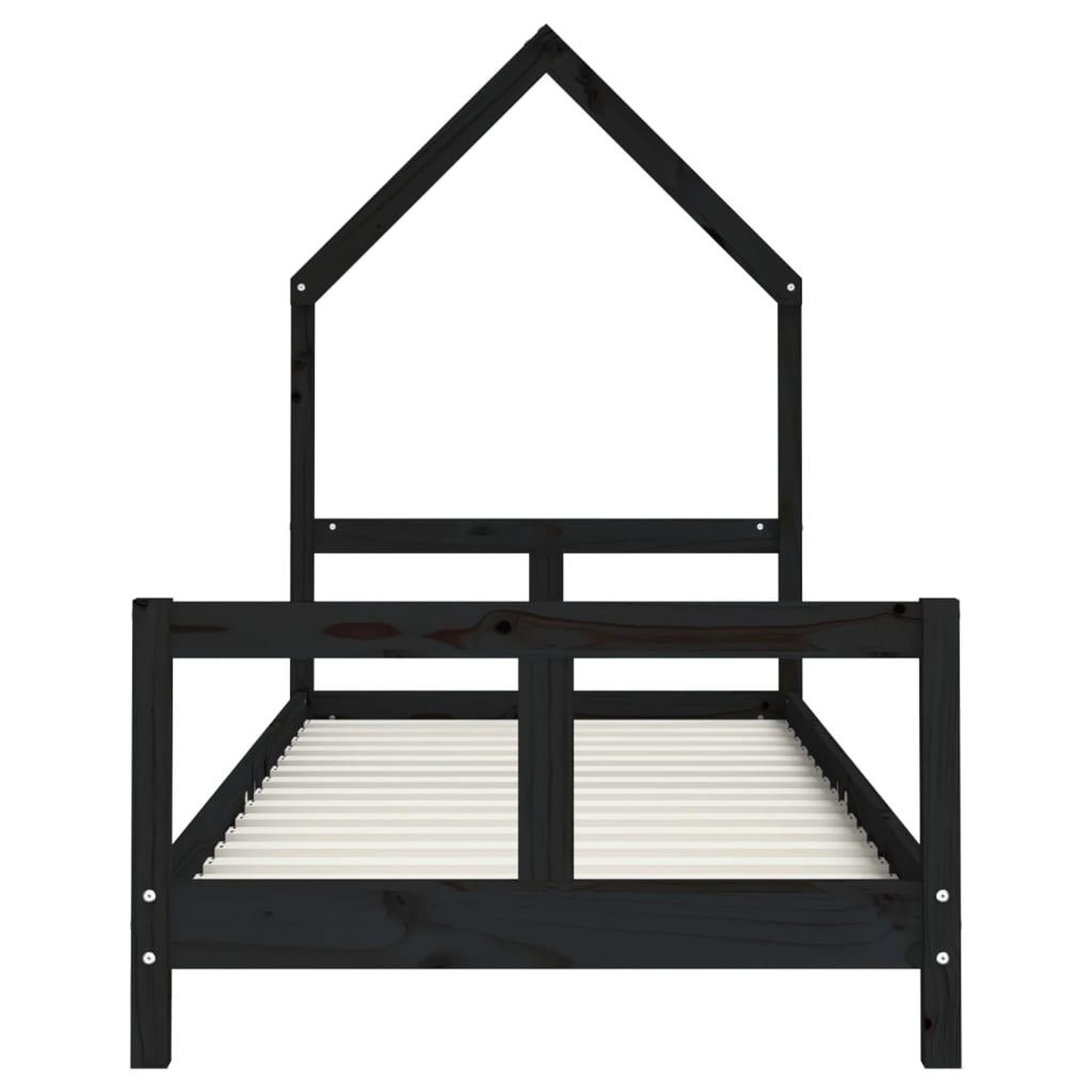 Voir la diapositive 4 : VIDAXL Cadre de lit pour enfants noir 80x200 cm bois de pin massif