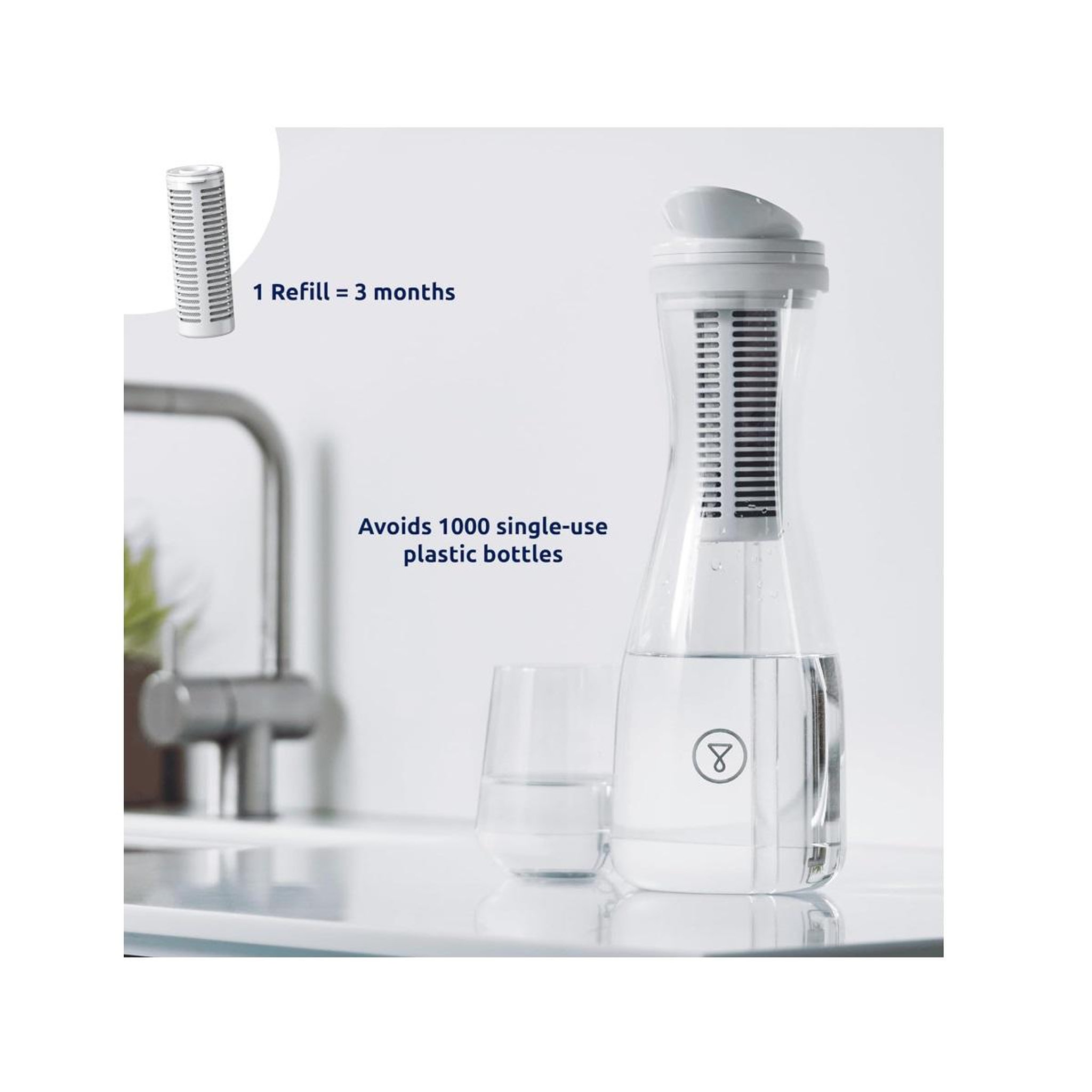 Voir la diapositive 3 : TAPPWATER Carafe filtrante 1.45 l blanc - TP-N101