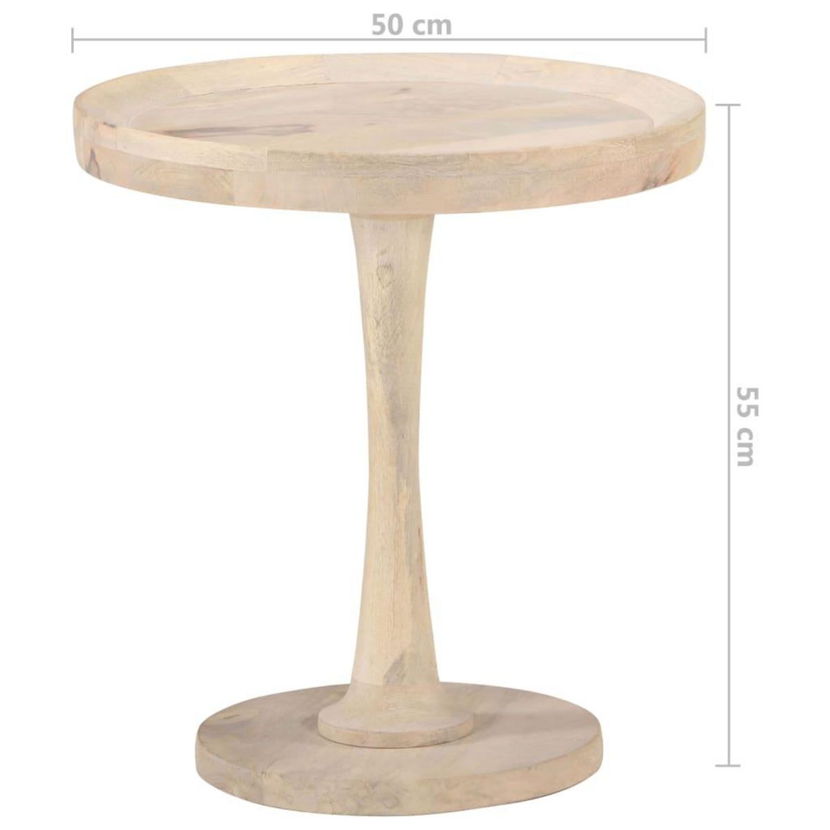 VIDAXL Table d'appoint Ø50x55 cm Bois de manguier massif