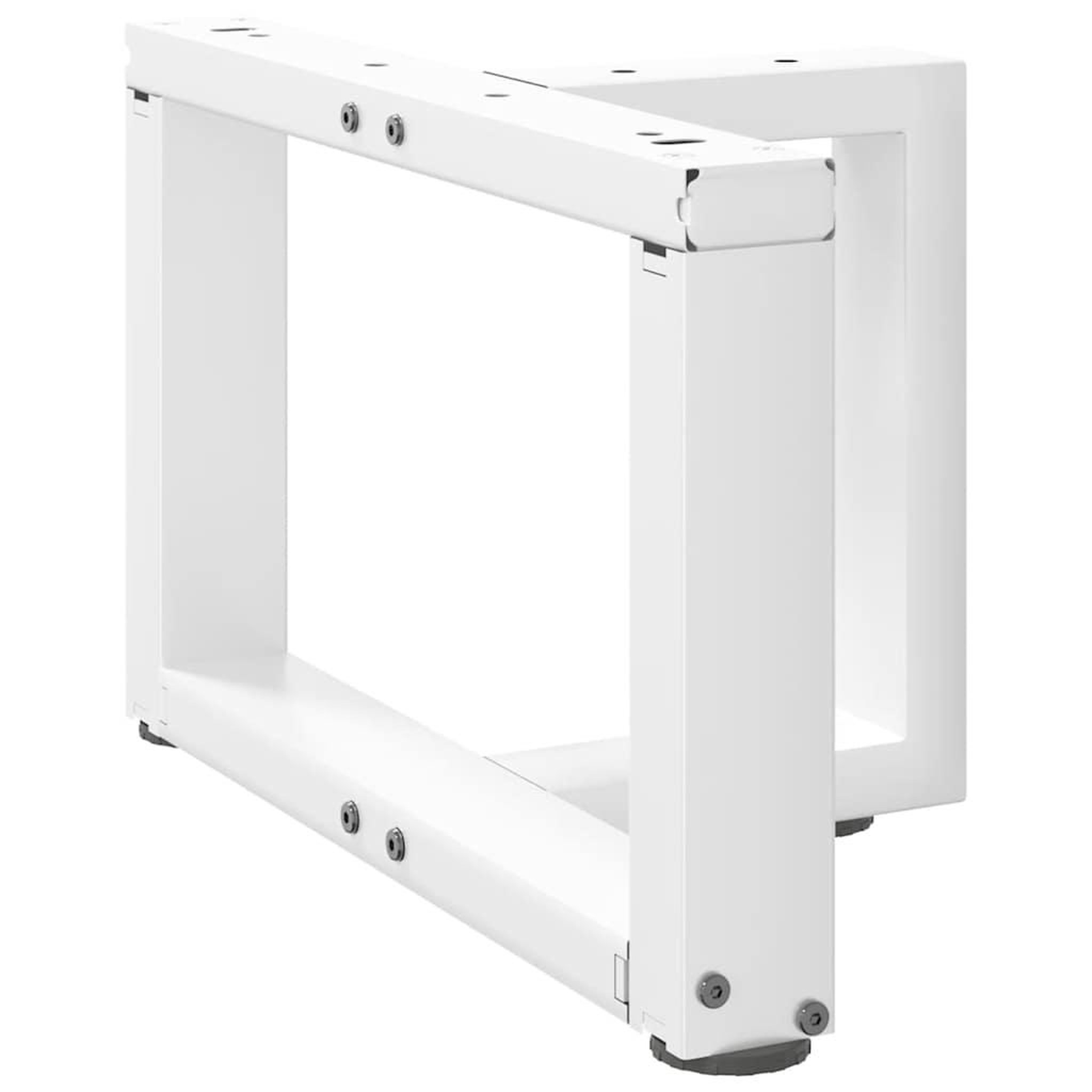 Voir la diapositive 4 : VIDAXL Pieds de table basse en forme de T 2 pcs blanc 50x25x(30-31) cm