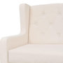 Voir la diapositive 4 : VIDAXL Canape a 3 places Tissu Blanc creme