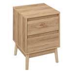 FIVE Table de chevet 2 tiroirs Liam en bois - Marron