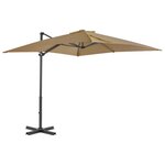 VIDAXL Parasol de jardin en porte-a-faux et poteau en aluminium taupe