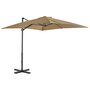 Voir la diapositive 1 : VIDAXL Parasol de jardin en porte-a-faux et poteau en aluminium taupe