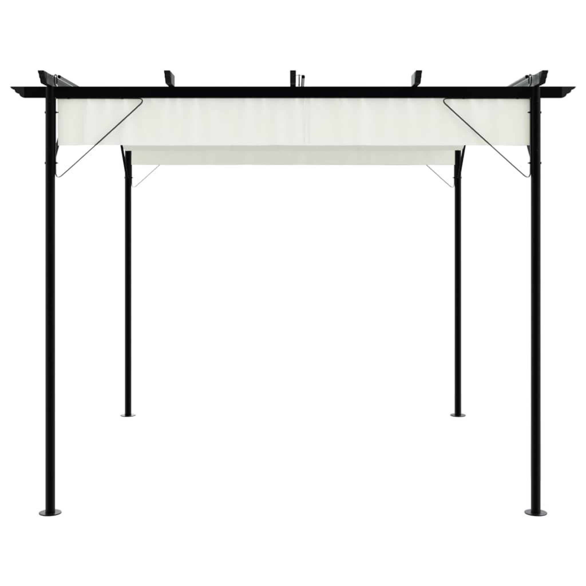 Voir la diapositive 3 : VIDAXL Pergola avec toit retractable Blanc creme 3 x 3 m Acier