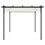 Voir la diapositive 3 : VIDAXL Pergola avec toit retractable Blanc creme 3 x 3 m Acier