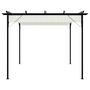 Voir la diapositive 3 : VIDAXL Pergola avec toit retractable Blanc creme 3 x 3 m Acier