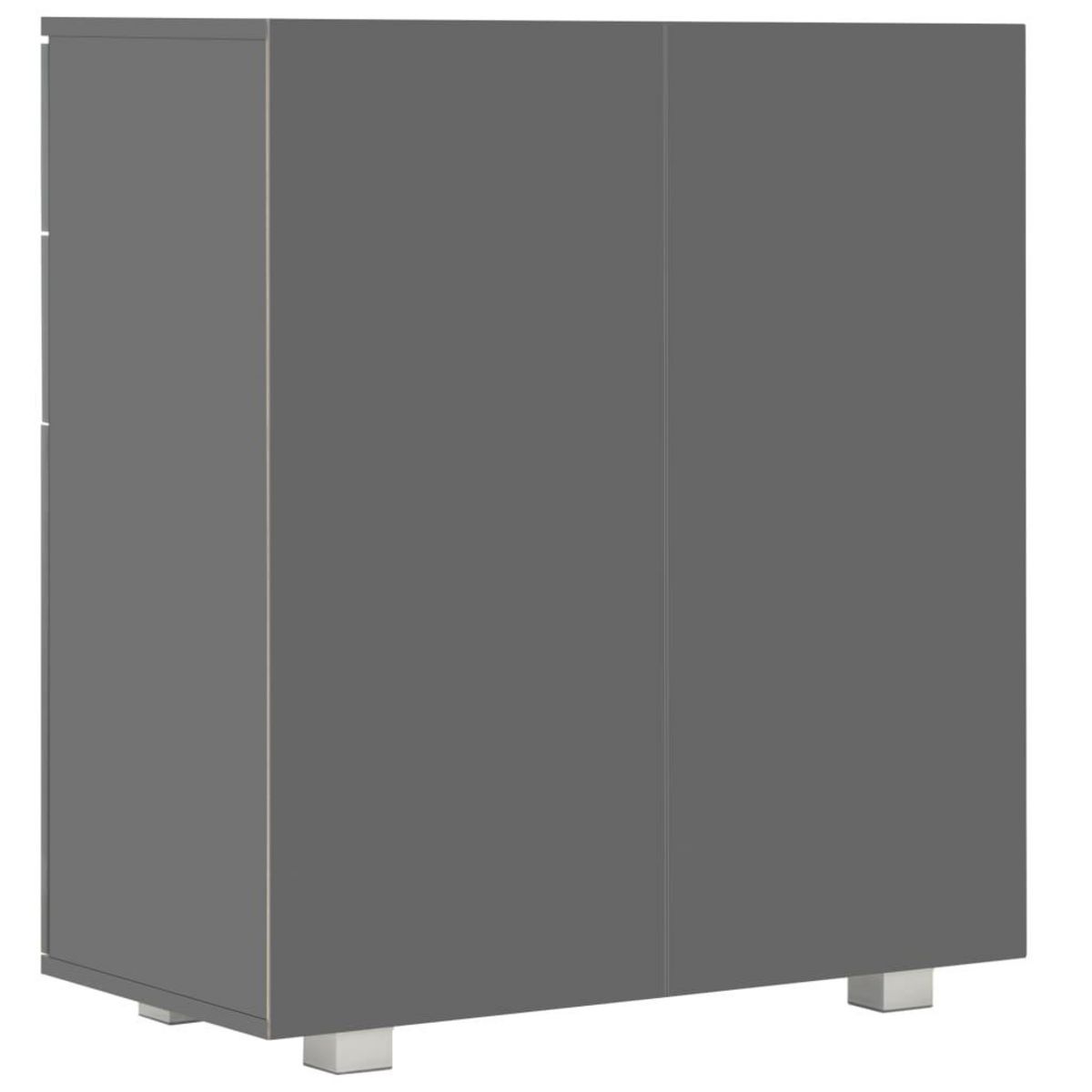 VIDAXL Buffet Gris brillant 71x35x80 cm Bois d'ingenierie