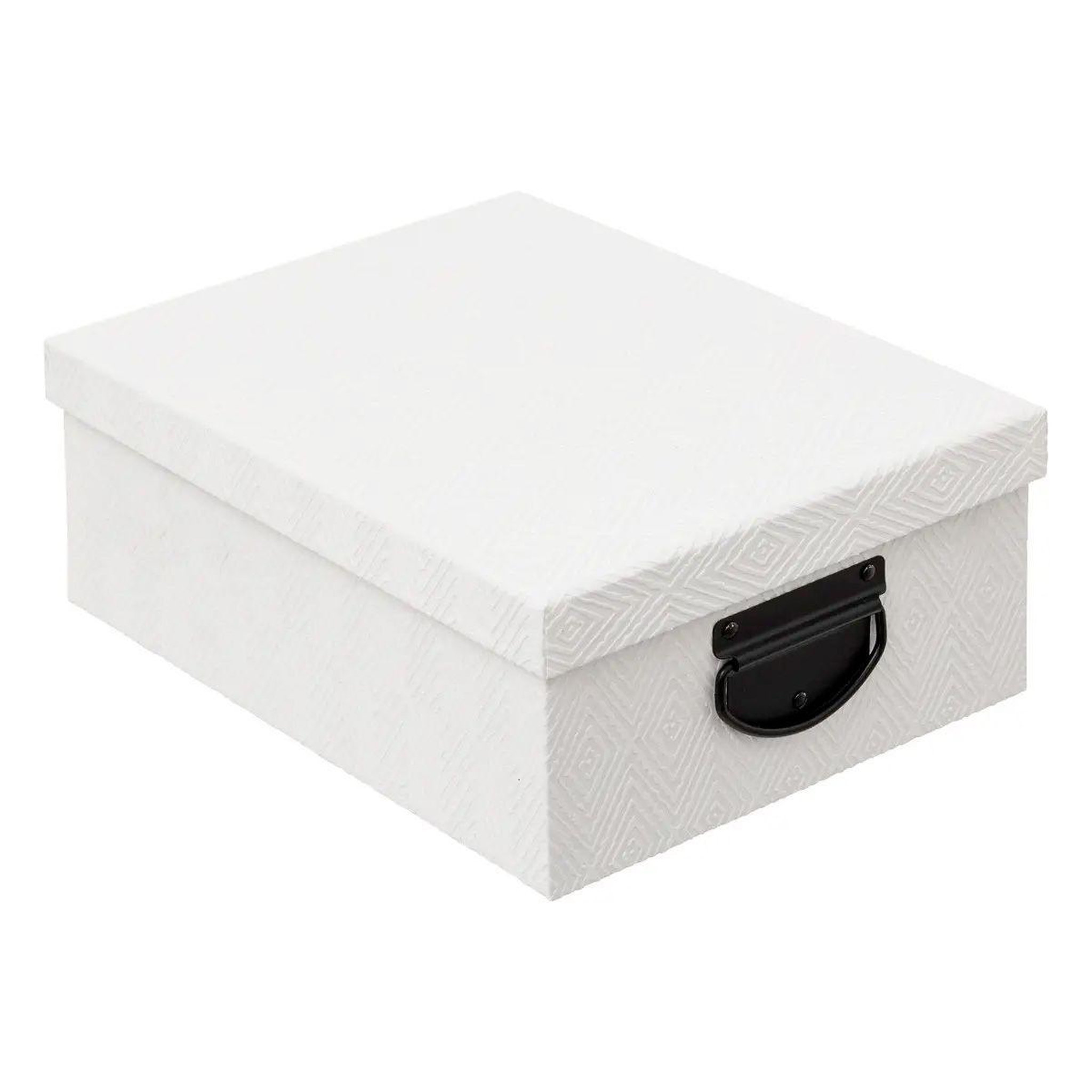 Voir la diapositive 3 : FIVE Lot de 4 boîtes de rangement  effet relief  39cm blanc