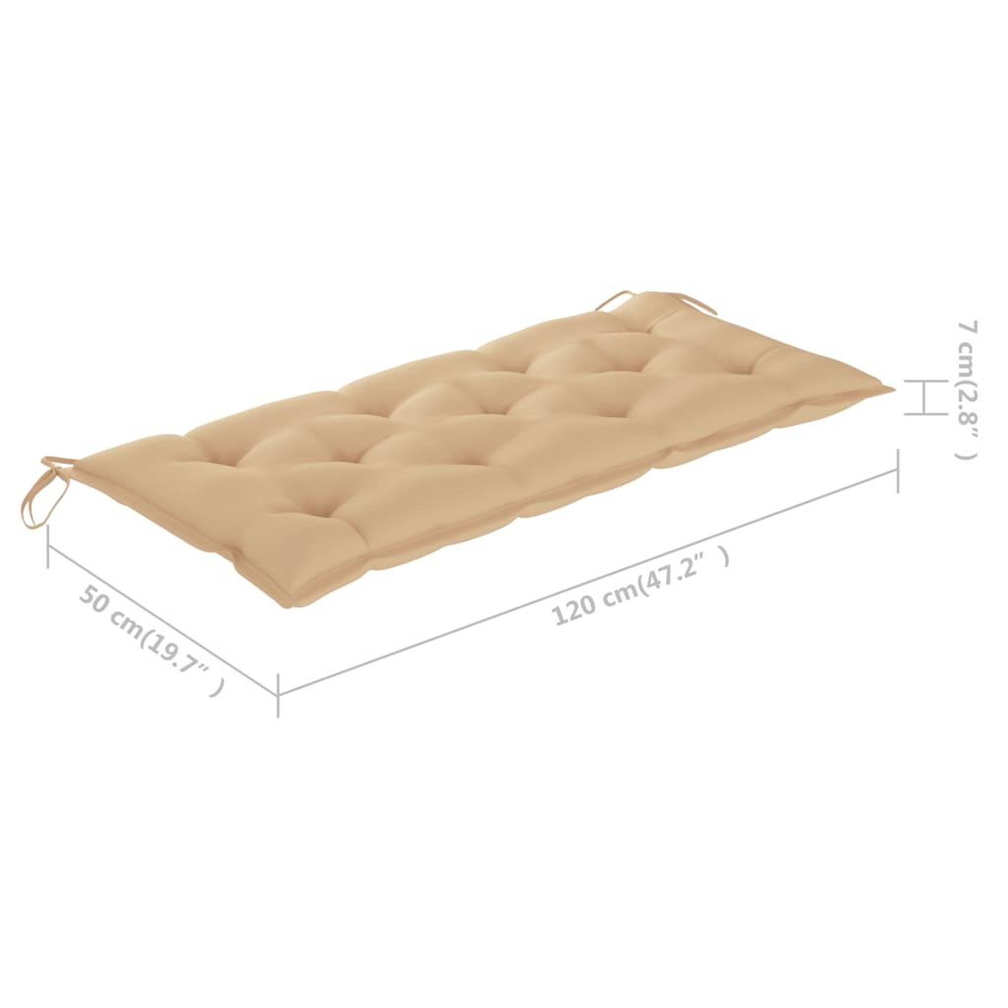Voir la diapositive 6 : VIDAXL Banc de jardin avec coussin 120 cm Bois d'acacia massif