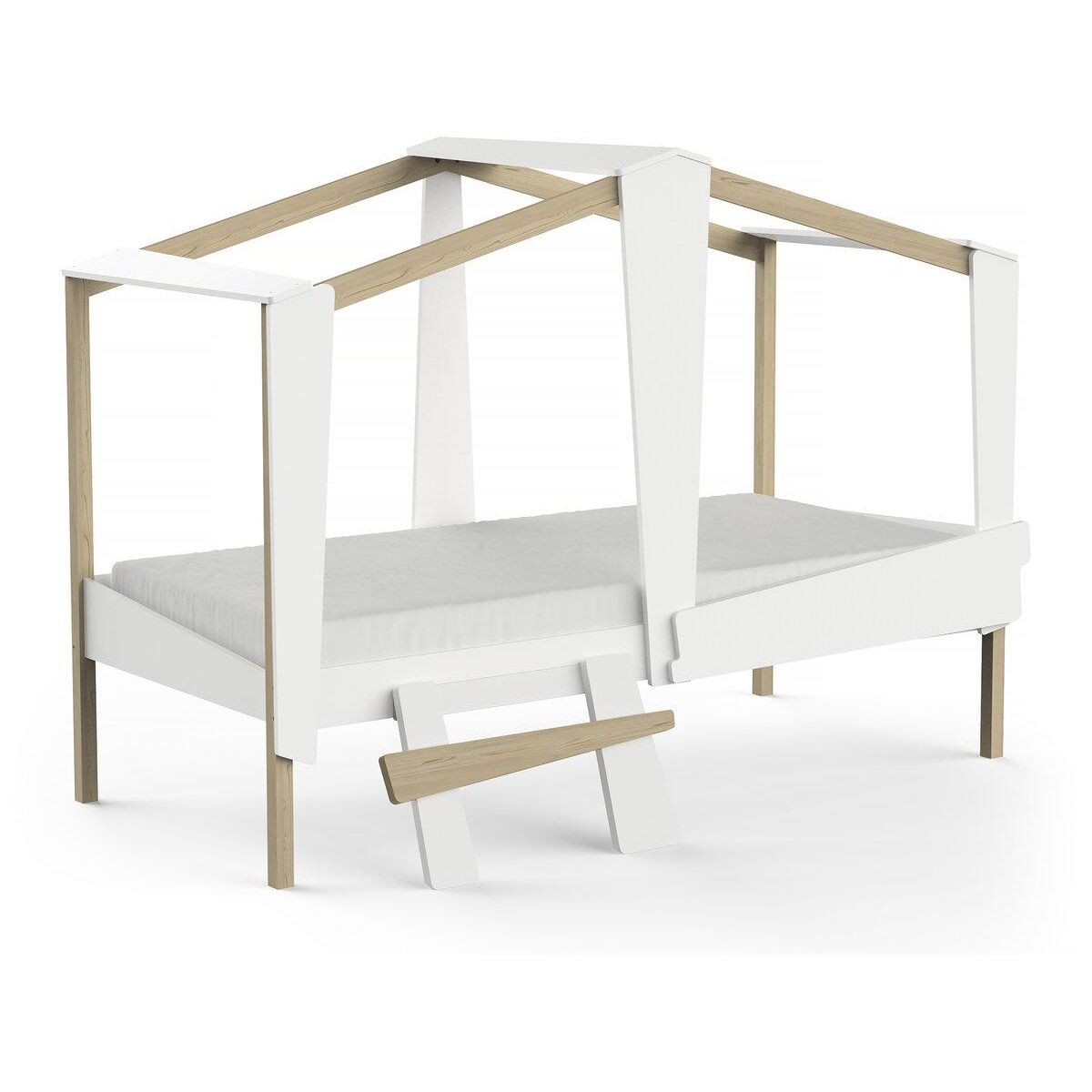 Habitat et Jardin Lit enfant surélevé  Cabane  - 90 x 200 cm - Blanc