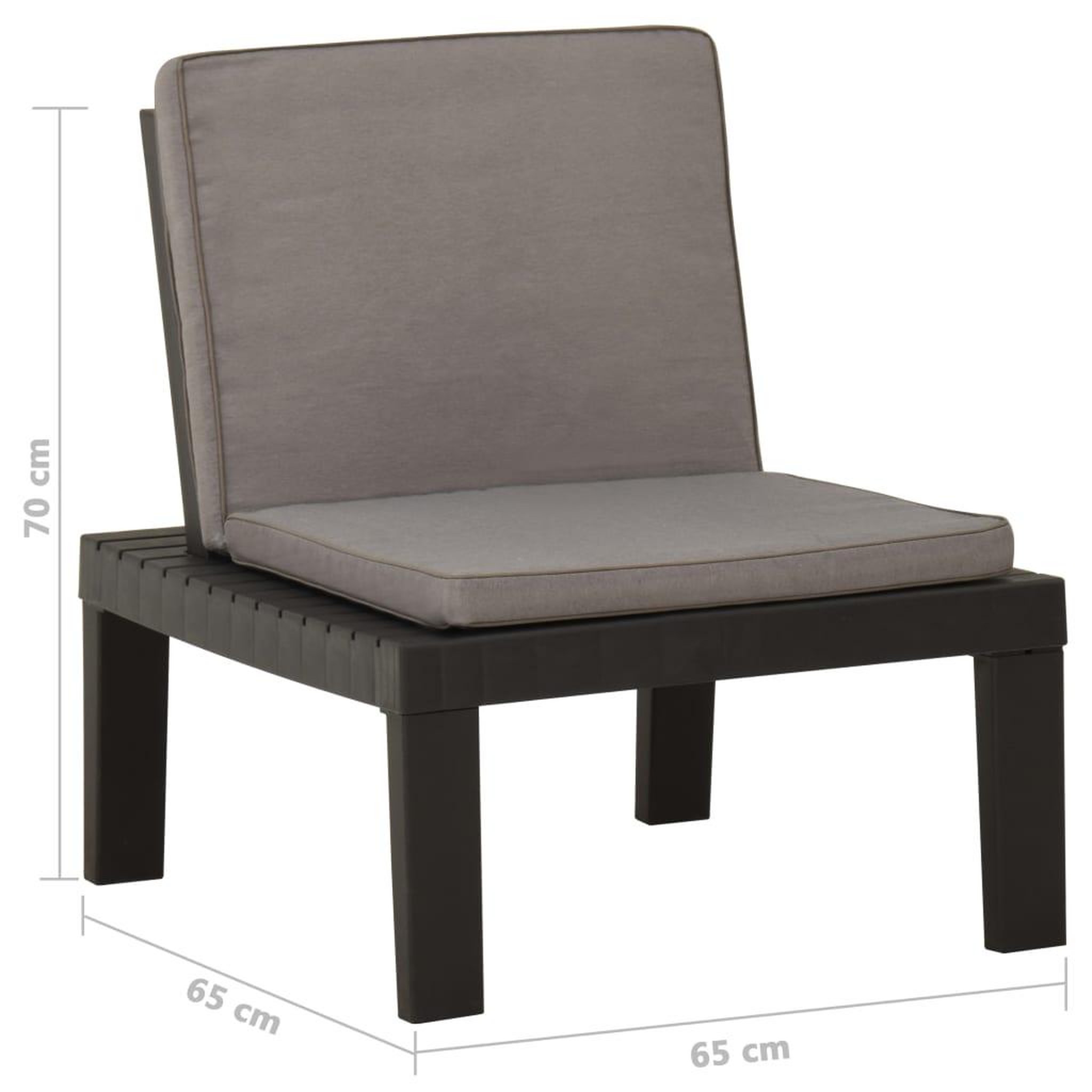 Voir la diapositive 6 : VIDAXL Chaises de salon de jardin et coussins lot de 2 Plastique Gris