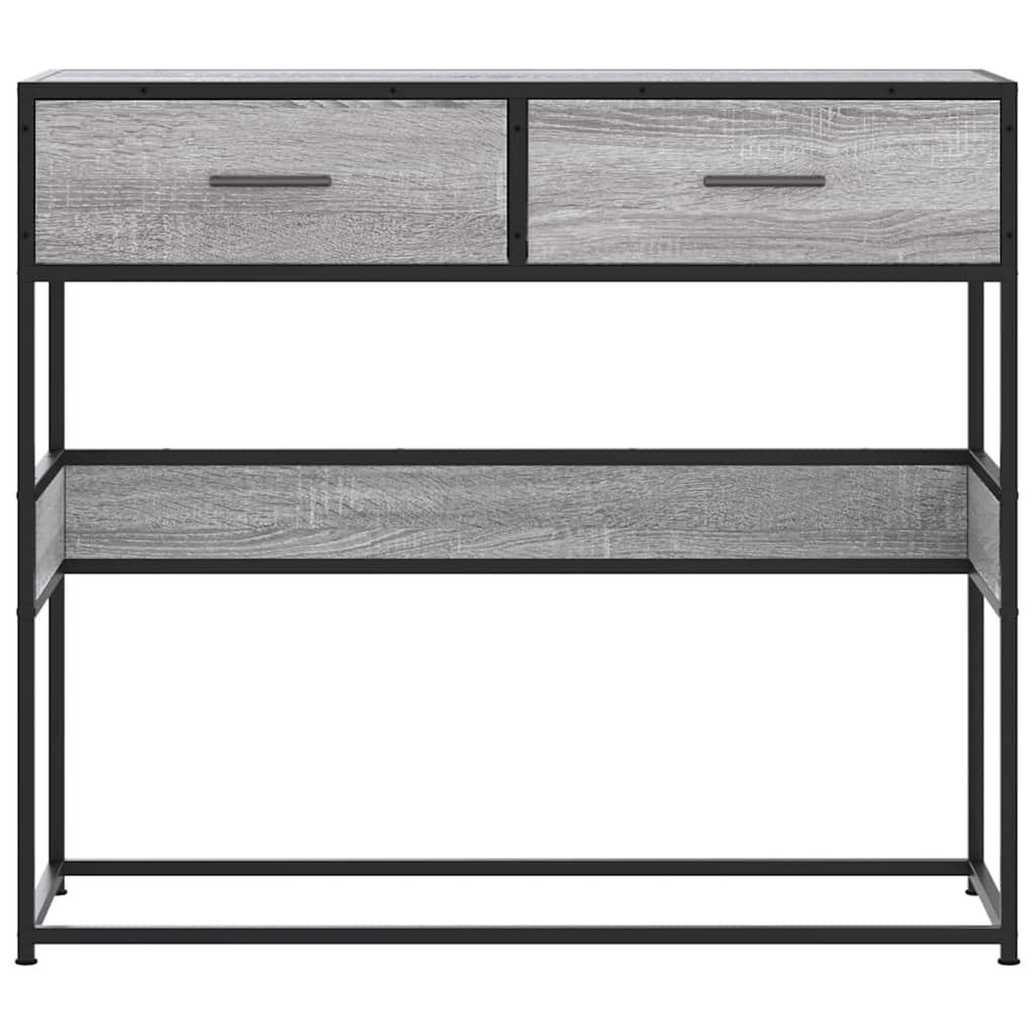 Voir la diapositive 4 : VIDAXL Table console sonoma gris 90x35x80 cm bois d'ingenierie