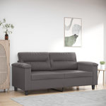 VIDAXL Canape a 2 places Gris 140 cm Similicuir